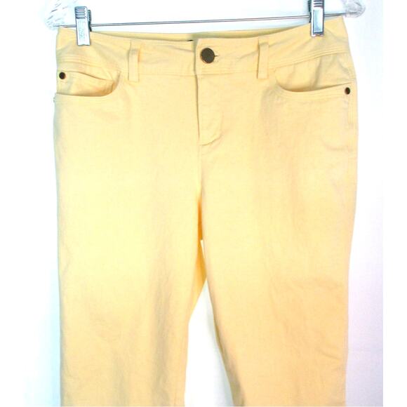 Dana Buchman Women's Yellow Mid Rise Straight Leg Zip Stretch Pants Size 4 - Picture 2 of 9